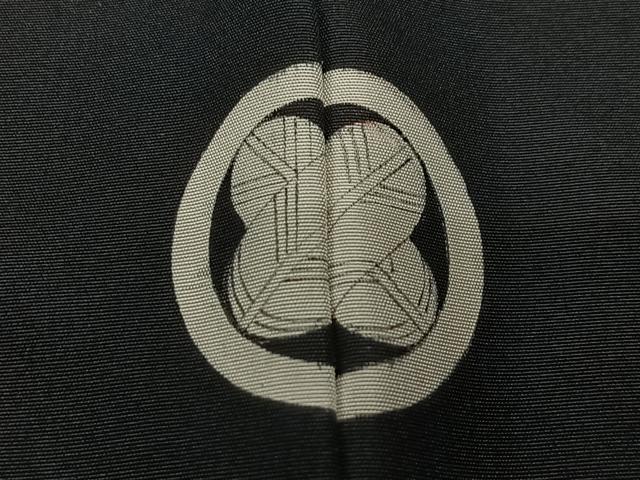 平和屋着物＃男性　羽織　黒紋付　黒地　正絹　逸品　CABE5189ua