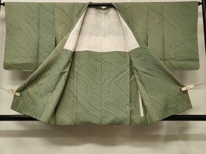 平和屋着物＃染色家 岩浅公展　道中着　草花文　暈し染め　正絹　逸品　CABE5202in