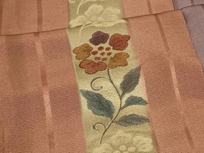 平和屋着物＃道中着　地紋起こし　枝花間道　正絹　逸品　CABE5206in