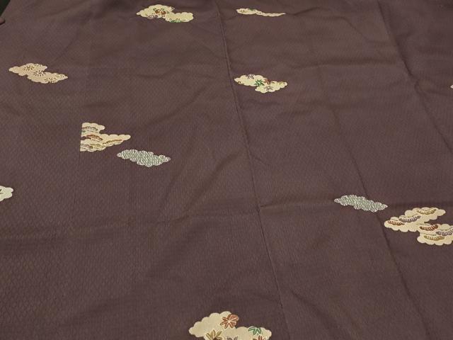 平和屋着物＃道行コート　雲取り草花文　ロング丈　正絹　逸品　CABE5208in