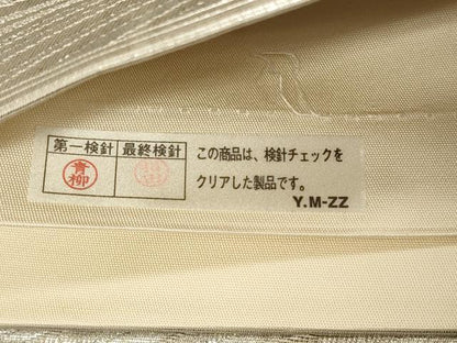 平和屋着物◎六通柄袋帯　流水舞葉文　銀糸　正絹　逸品　CABE5243in