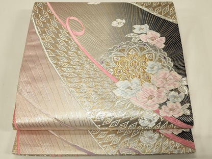 平和屋着物◎六通柄袋帯　唐織　吉祥正倉院花文　金銀糸　正絹　逸品　CABE5257in