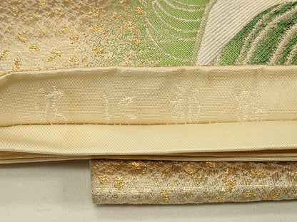 平和屋着物◎六通柄袋帯　波に群鶴　金銀糸　正絹　逸品　CABE5282in