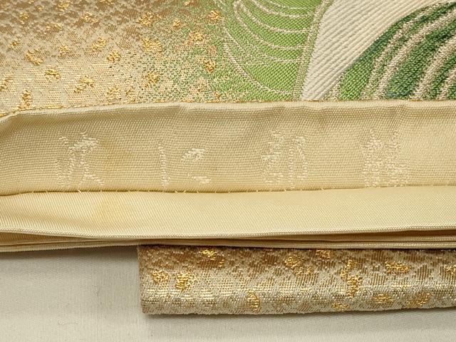 平和屋着物◎六通柄袋帯　波に群鶴　金銀糸　正絹　逸品　CABE5282in