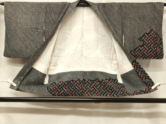 平和屋着物＃羽織　総絞り　霞文　黒地　正絹　逸品　未使用　CABE5298in