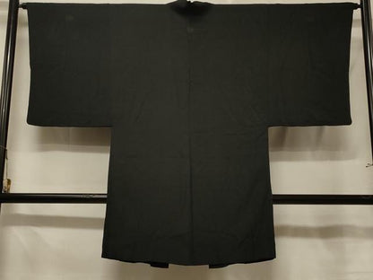 平和屋着物＃男性　長羽織　黒紋付き　正絹　逸品　CABE5301in