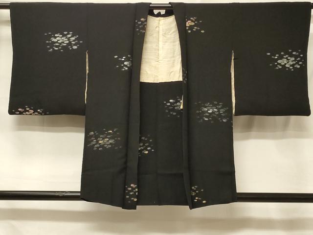 平和屋着物＃羽織　霞文　黒地　金銀糸　正絹　逸品　CABE5302in