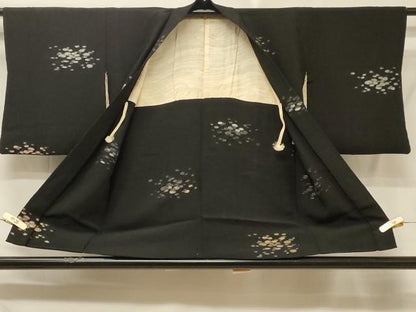 平和屋着物＃羽織　霞文　黒地　金銀糸　正絹　逸品　CABE5302in