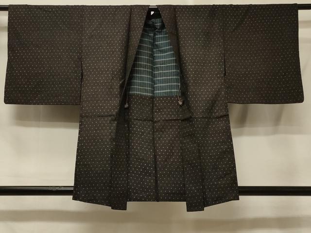 平和屋着物＃羽織　舞葉文　黒地　正絹　逸品　CABE5305in