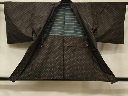 平和屋着物＃羽織　舞葉文　黒地　正絹　逸品　CABE5305in
