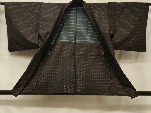 平和屋着物＃羽織　舞葉文　黒地　正絹　逸品　CABE5305in