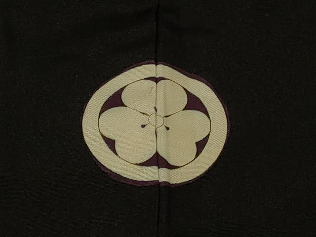 平和屋着物＃男性　長羽織　黒紋付き　正絹　逸品　CABE5312in
