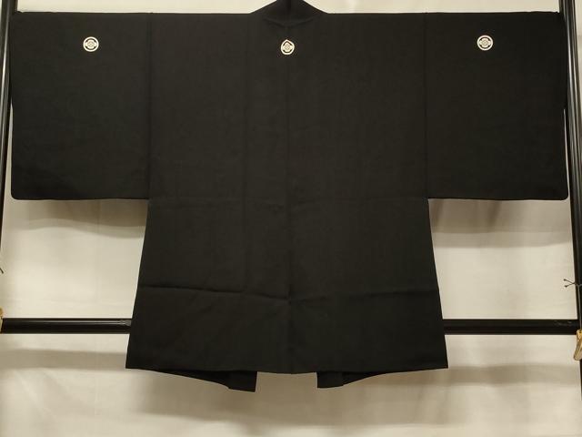 平和屋着物＃男性　羽織　黒紋付き　作家物　正絹　逸品　CABE5313in