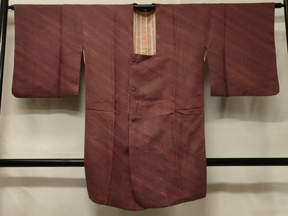 平和屋着物＃道行コート　斜線文　暈し染め　正絹　逸品　CABE5325in