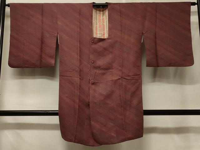 平和屋着物＃道行コート　斜線文　暈し染め　正絹　逸品　CABE5325in