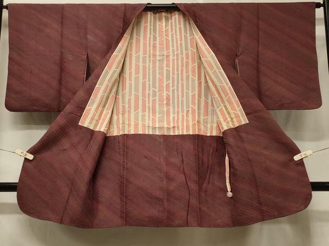 平和屋着物＃道行コート　斜線文　暈し染め　正絹　逸品　CABE5325in