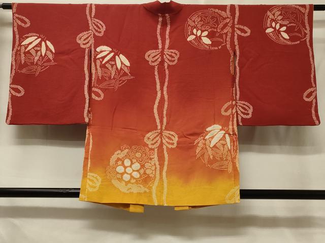 平和屋着物＃羽織　絞り　草花丸文　暈し染め　金糸　正絹　逸品　CABE5327in