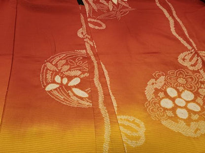 平和屋着物＃羽織　絞り　草花丸文　暈し染め　金糸　正絹　逸品　CABE5327in