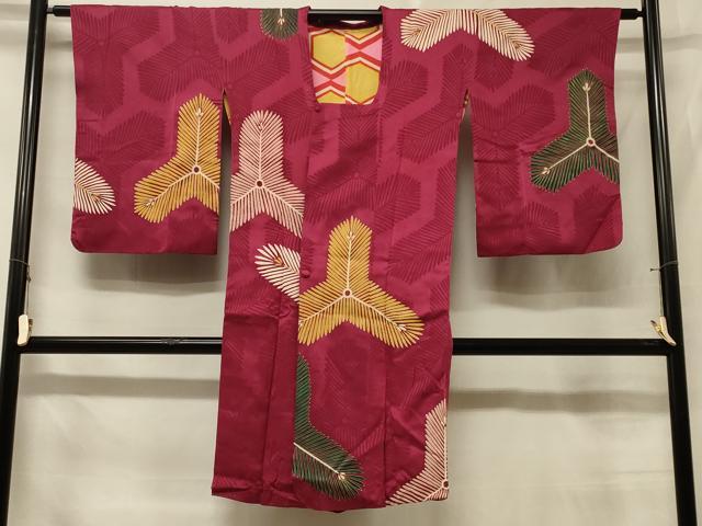 平和屋着物＃アンティーク　大正ロマン　道行コート　松葉毘沙門亀甲文　金彩　ロング丈　正絹　逸品　CABE5331in