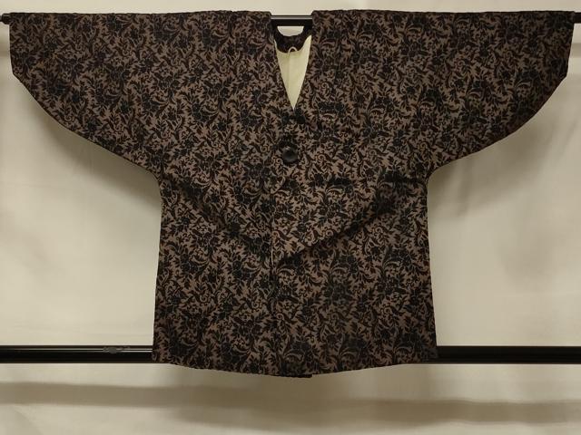 平和屋着物＃和装コート　草花文　正絹　逸品　CABE5333in