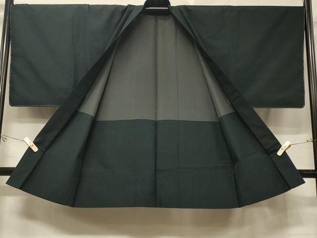 平和屋着物＃男性　長羽織　霞文　藍鉄色　正絹　逸品　未使用　CABE5339in