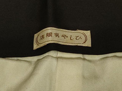 平和屋着物＃男性　長羽織　黒紋付き　正絹　逸品　CABE5346in