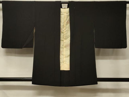 平和屋着物＃羽織　総刺繍　乱菊　黒地　金糸　正絹　逸品　CABE5348in