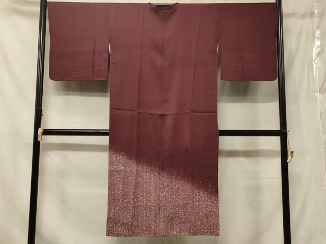 平和屋着物＃道行コート　霞文　たたき染め　ロング丈　正絹　逸品　CABE5353in
