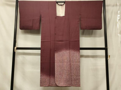 平和屋着物＃道行コート　霞文　たたき染め　ロング丈　正絹　逸品　CABE5353in