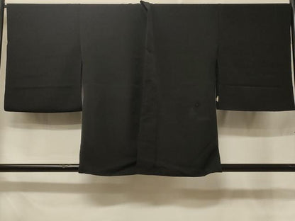 平和屋着物＃羽織　仮絵羽　花菱文　黒地　正絹　逸品　未使用　CABE5356in