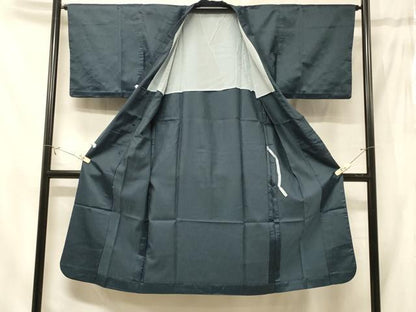 平和屋着物＃道行コート　雨コート　単衣　変わり立涌文　ロング丈　正絹　逸品　CABE5360in