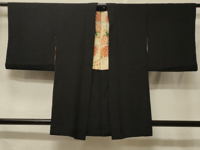 平和屋着物＃羽織　寿光織　冊子風景文　黒地　金銀糸　正絹　逸品　CABE5361in