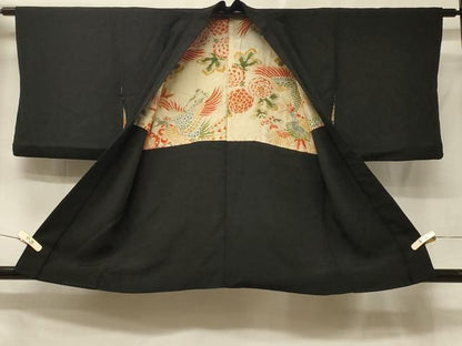 平和屋着物＃羽織　寿光織　冊子風景文　黒地　金銀糸　正絹　逸品　CABE5361in