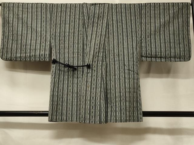 平和屋着物＃道中着　格子柄　正絹　逸品　CABE5367in