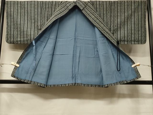 平和屋着物＃道中着　格子柄　正絹　逸品　CABE5367in