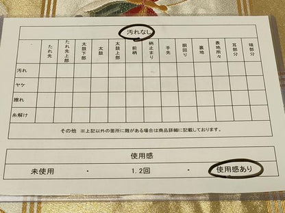 平和屋着物◎六通柄袋帯 唐織 格子彩蝶文 金銀糸 正絹 逸品 CABE5379in