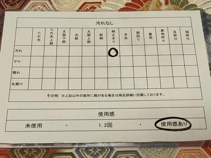 平和屋着物◎六通柄袋帯　唐織　双鶴亀甲花文　金糸　正絹　逸品　CABE5410in