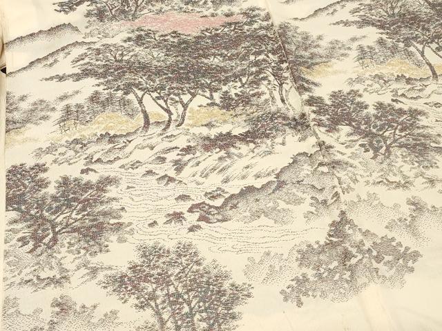 平和屋着物＃羽織 寿光織 風景文 正絹 逸品 CABE5443in