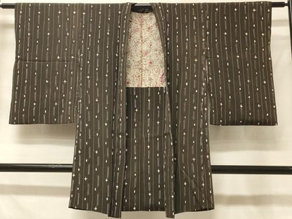 平和屋着物＃長羽織 変わり間道 正絹 逸品 CABE5454in
