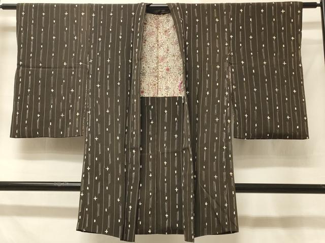 平和屋着物＃長羽織 変わり間道 正絹 逸品 CABE5454in