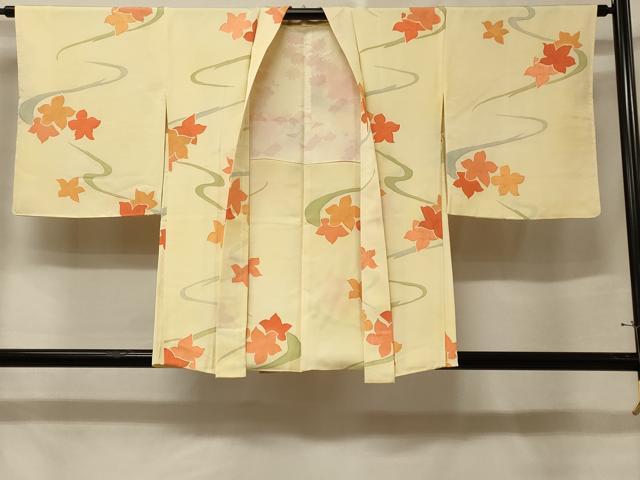 平和屋着物＃羽織　地紋起こし　流水花文　正絹　逸品　未使用　CABE5462in