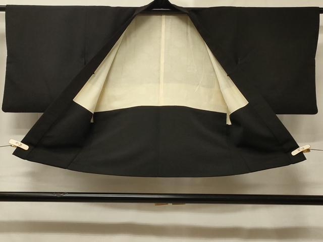 平和屋着物＃羽織　刺繍　吉祥花文　黒地　金糸　正絹　逸品　CABE5465in