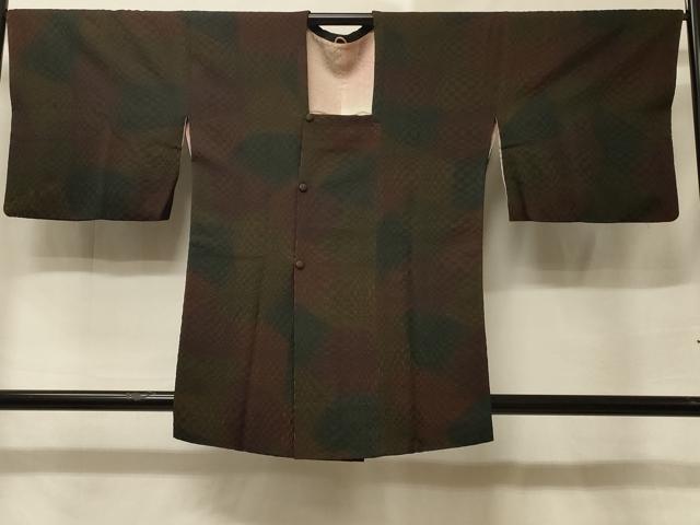 平和屋着物＃道行コート　幾何学文様　正絹　逸品　CABE5467in