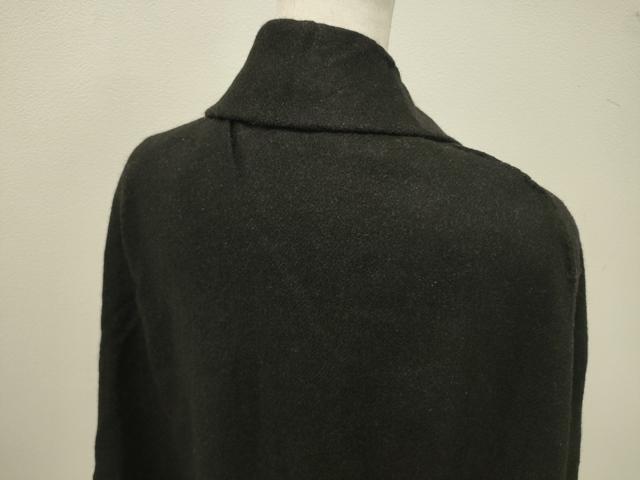 平和屋着物＃男性　トンビコート　インバネスコート　和装コート　黒地　交織　CABE5480in