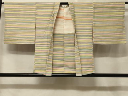 平和屋着物＃羽織　横段文　正絹　逸品　未使用　CABE5481in