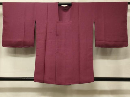 平和屋着物＃道行コート 霞地紋 暗紅色 反端付き 正絹 逸品 未使用 CABE5490in