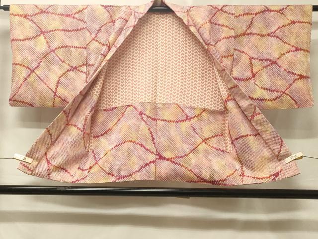 平和屋着物＃羽織 総絞り 幾何学文様 暈し染め 正絹 逸品 CABE5495in