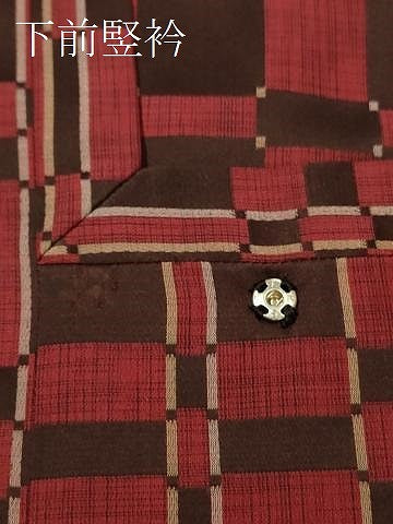 平和屋着物＃道長コート　雨コート　単衣　変わり格子　ロング丈　正絹　逸品　CABE5503in 平和屋着物＃道長コート 雨コート 単衣 変わり格子 ロング丈 正絹 逸品