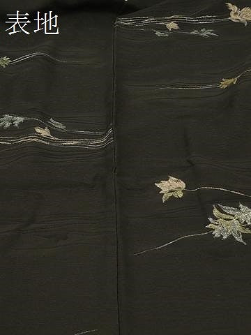 平和屋着物＃羽織　樹林文　枝花文　黒地　金銀糸　正絹　逸品　CABE5504in