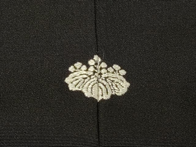 平和屋着物＃羽織　駒刺繍　花籠文　黒地　金銀彩　正絹　逸品　CABE5507in